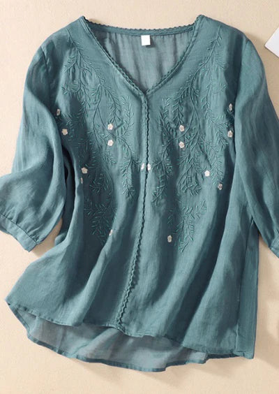 EMBROIDERY STYLISH NECK TOP